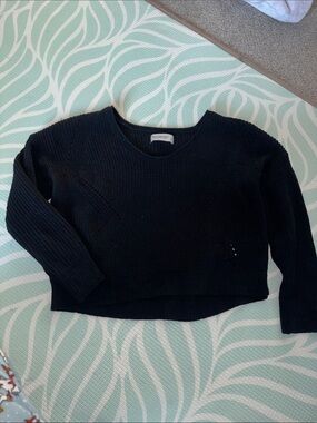 Abercrombie & Fitch Black Crewneck Knit Sweater